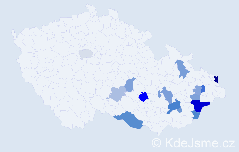 Příjmení: 'Františ', počet výskytů 33 v celé ČR
