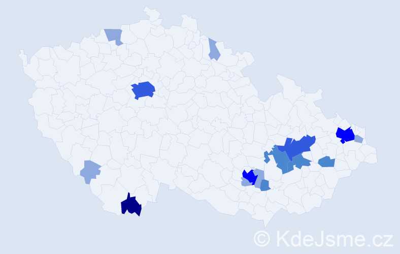 Příjmení: 'Plchot', počet výskytů 32 v celé ČR