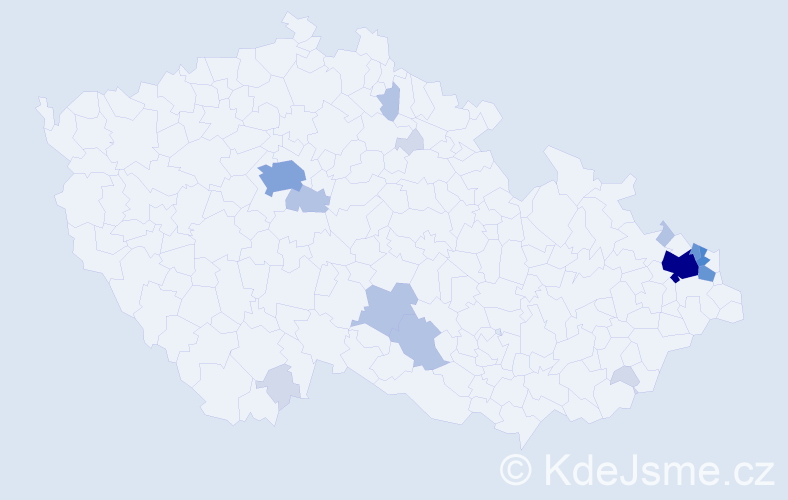 Příjmení: 'Papuga', počet výskytů 53 v celé ČR