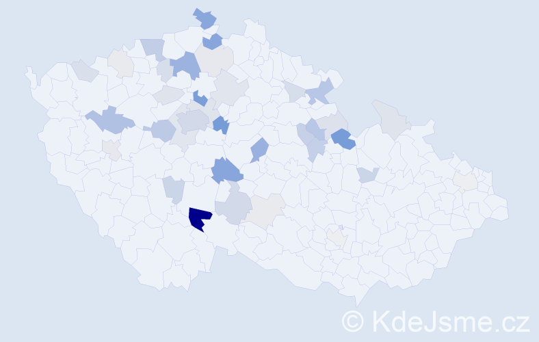 Příjmení: 'Hybš', počet výskytů 128 v celé ČR