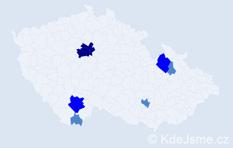 Příjmení: 'Kéri', počet výskytů 13 v celé ČR