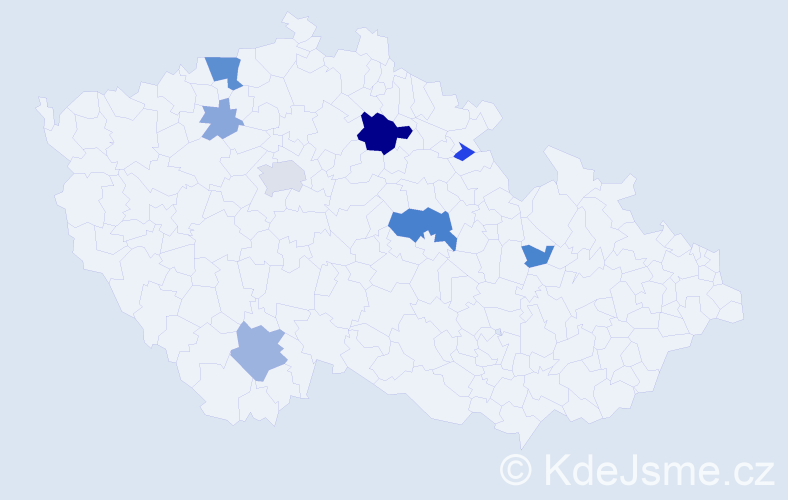 Příjmení: 'Trmatová', počet výskytů 21 v celé ČR