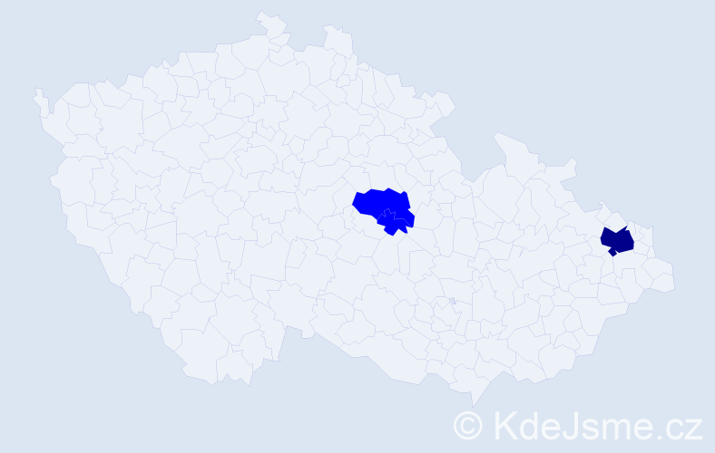 Příjmení: 'Polačeková', počet výskytů 4 v celé ČR