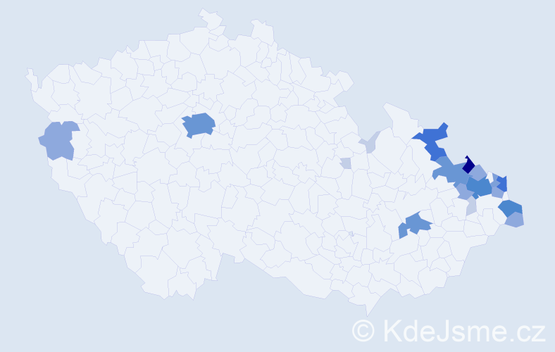Příjmení: 'Macošková', počet výskytů 61 v celé ČR