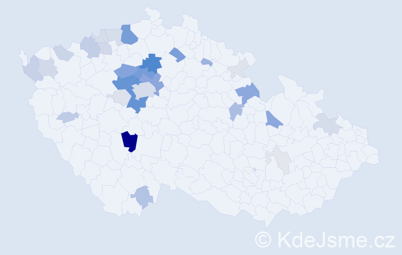 Příjmení: 'Himl', počet výskytů 126 v celé ČR