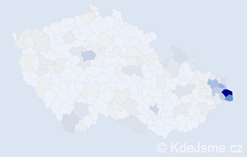 Příjmení: 'Turoň', počet výskytů 539 v celé ČR