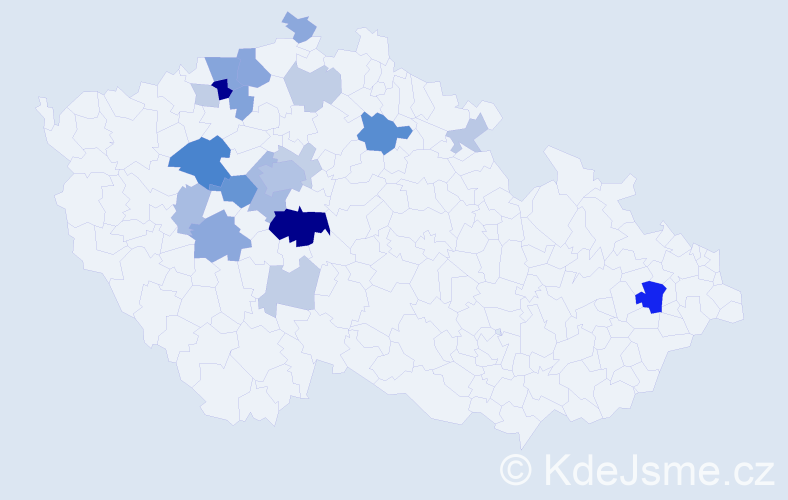 Příjmení: 'Vytejčková', počet výskytů 56 v celé ČR
