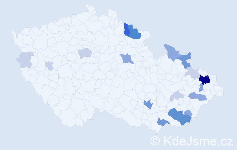 Příjmení: 'Drgáč', počet výskytů 65 v celé ČR