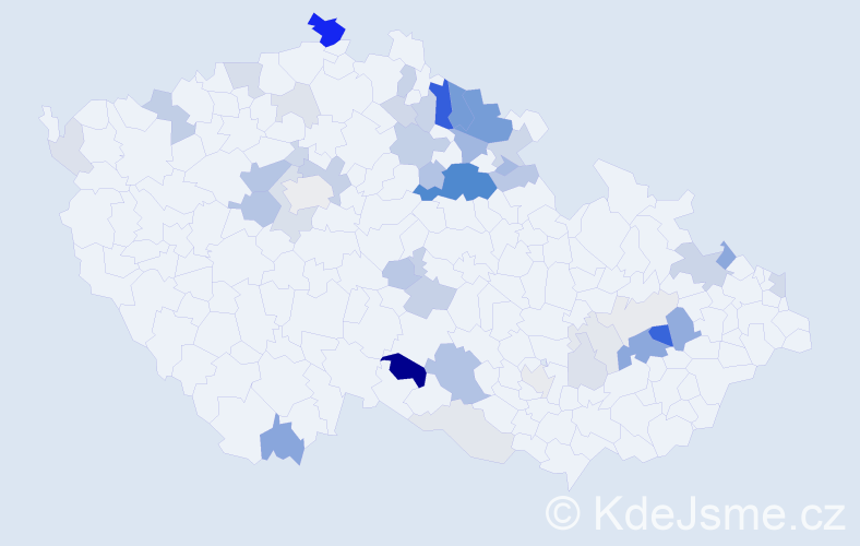 Příjmení: 'Gall', počet výskytů 132 v celé ČR