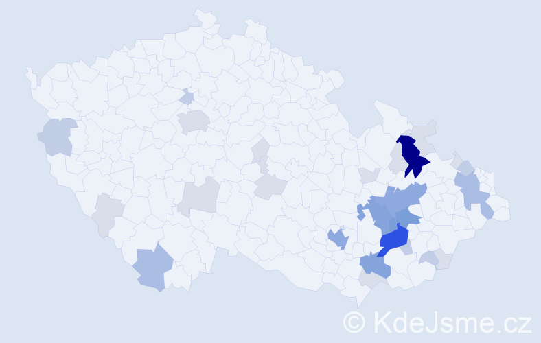 Příjmení: 'Klech', počet výskytů 88 v celé ČR