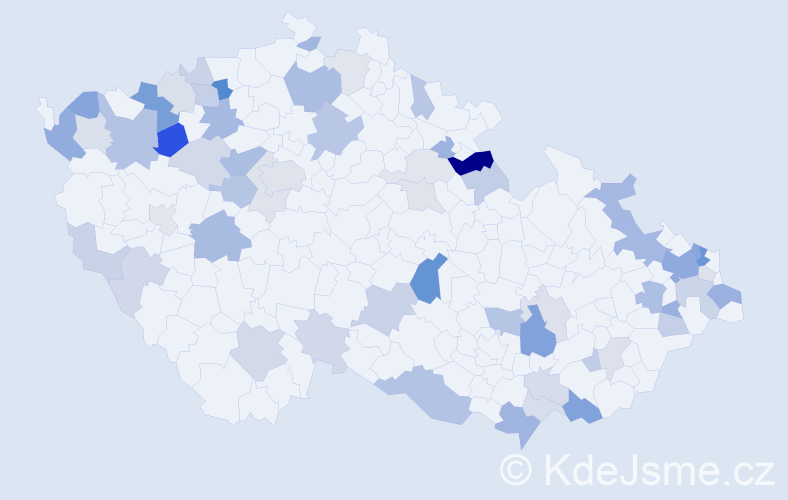 Příjmení: 'Takácsová', počet výskytů 130 v celé ČR