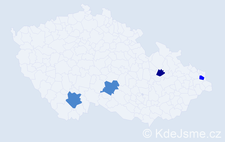 Příjmení: 'Denevová', počet výskytů 7 v celé ČR