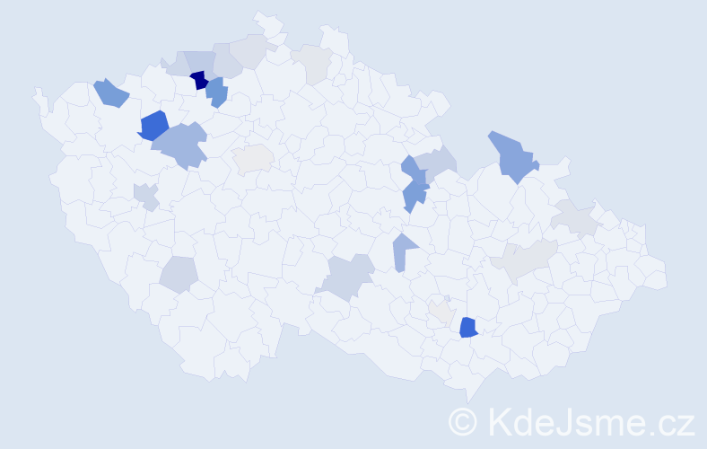 Příjmení: 'Lifka', počet výskytů 53 v celé ČR