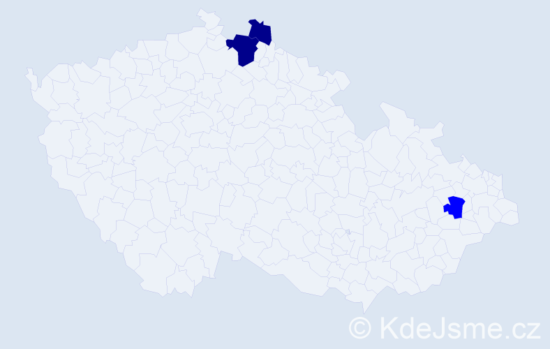 Příjmení: 'Diškant', počet výskytů 5 v celé ČR