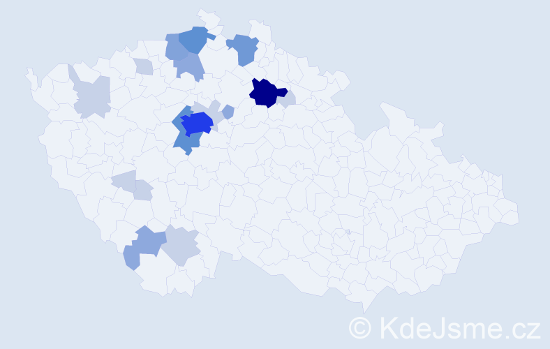 Příjmení: 'Mazáček', počet výskytů 50 v celé ČR