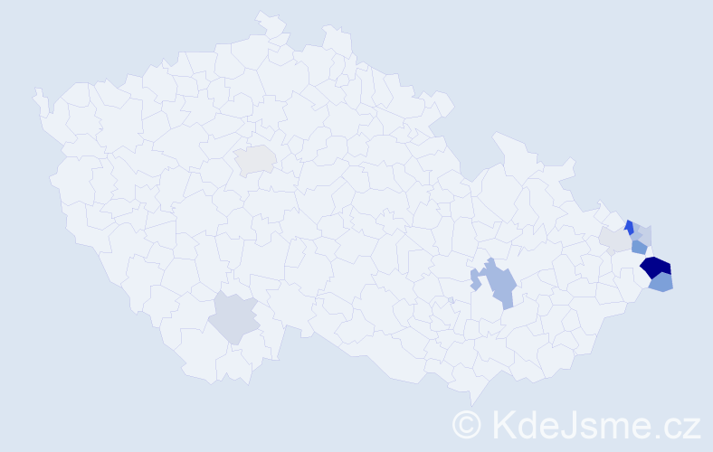 Příjmení: 'Viochna', počet výskytů 25 v celé ČR