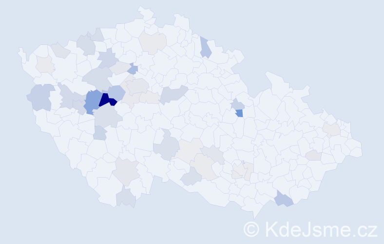 Příjmení: 'Kebrle', počet výskytů 137 v celé ČR