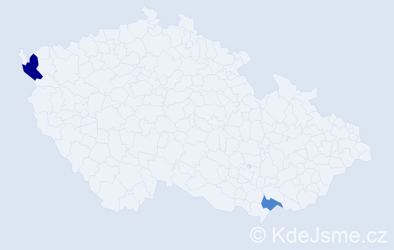 Příjmení: 'Kyzman', počet výskytů 4 v celé ČR