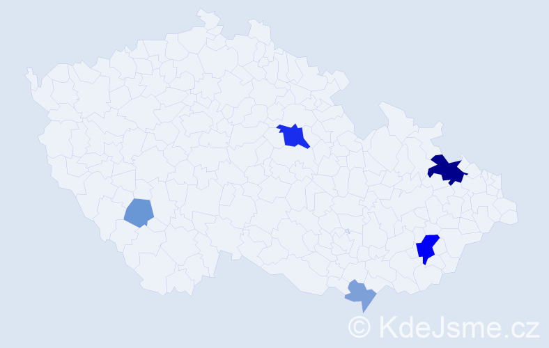 Příjmení: 'Barvič', počet výskytů 15 v celé ČR