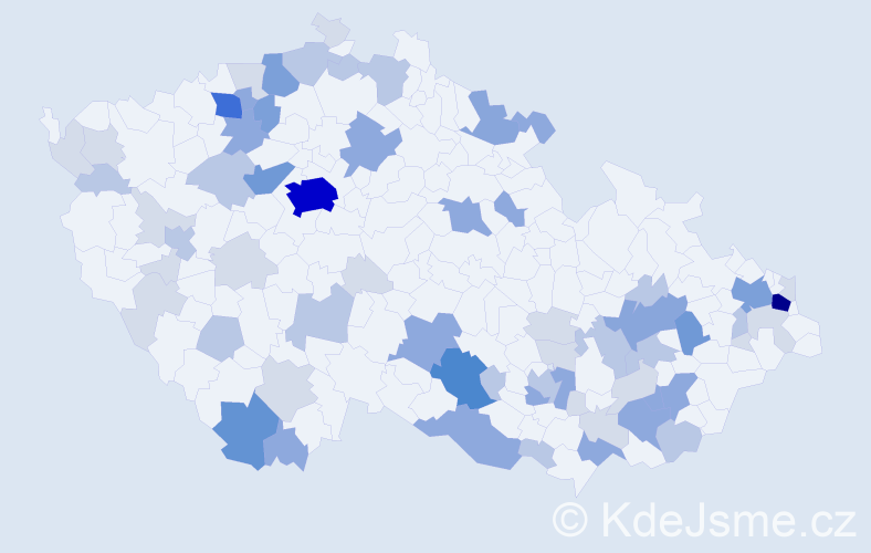 Příjmení: 'Križan', počet výskytů 187 v celé ČR