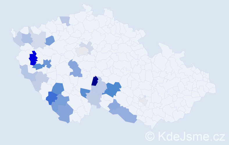 Příjmení: 'Tausch', počet výskytů 58 v celé ČR