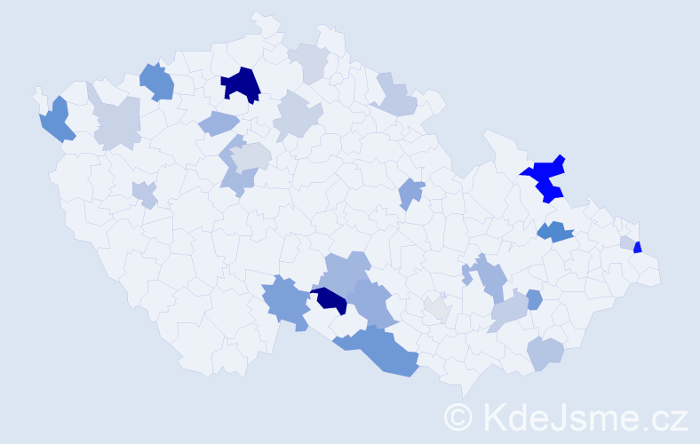 Příjmení: 'Badinka', počet výskytů 60 v celé ČR