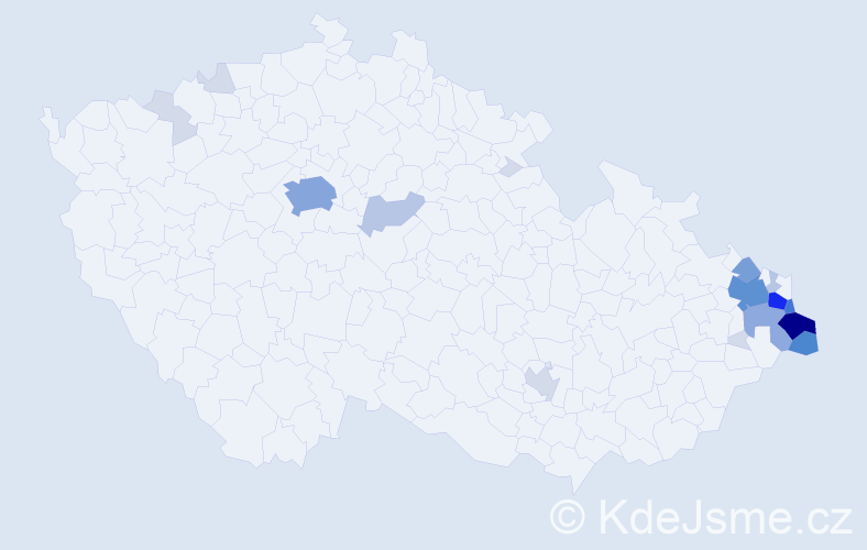 Příjmení: 'Kuligová', počet výskytů 74 v celé ČR