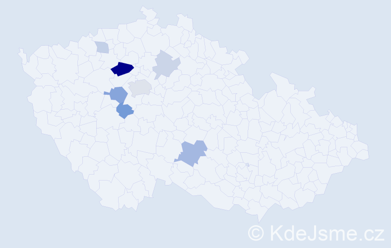 Příjmení: 'Roziňáková', počet výskytů 17 v celé ČR