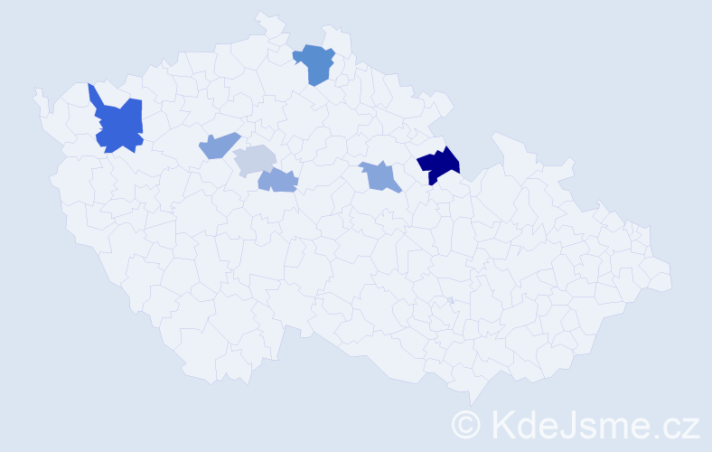 Příjmení: 'Kurimská', počet výskytů 21 v celé ČR