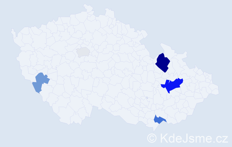 Příjmení: 'Lahová', počet výskytů 13 v celé ČR