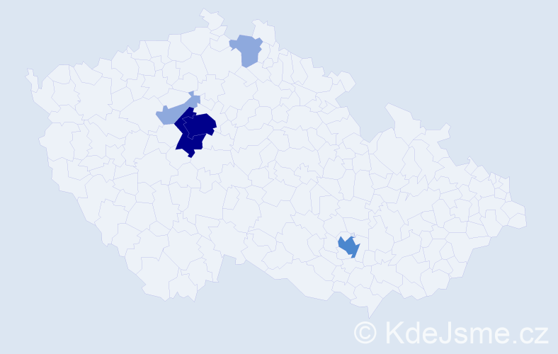 Příjmení: 'Nad', počet výskytů 15 v celé ČR