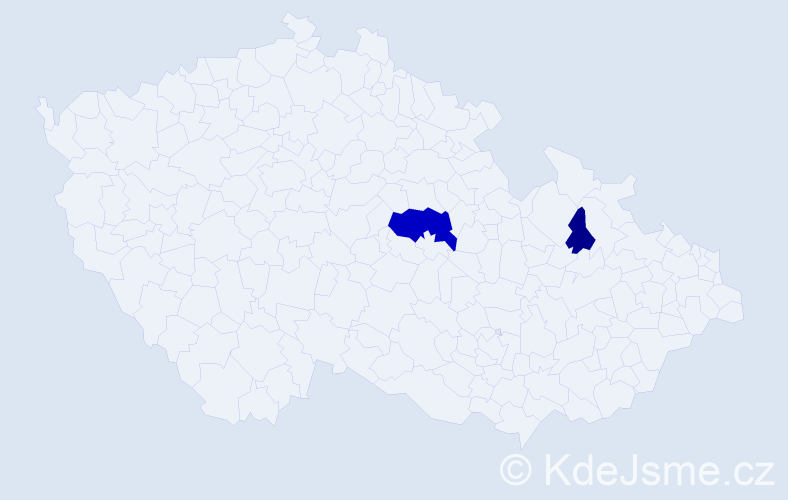Příjmení: 'Echingerová', počet výskytů 5 v celé ČR