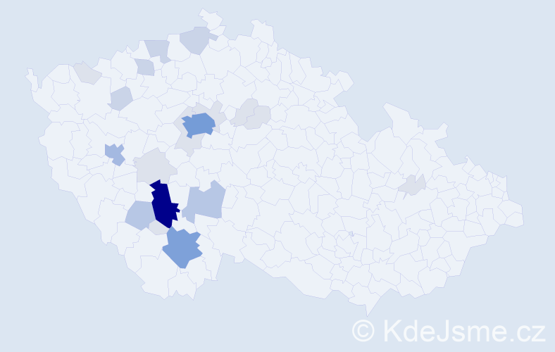 Příjmení: 'Kudrličková', počet výskytů 67 v celé ČR