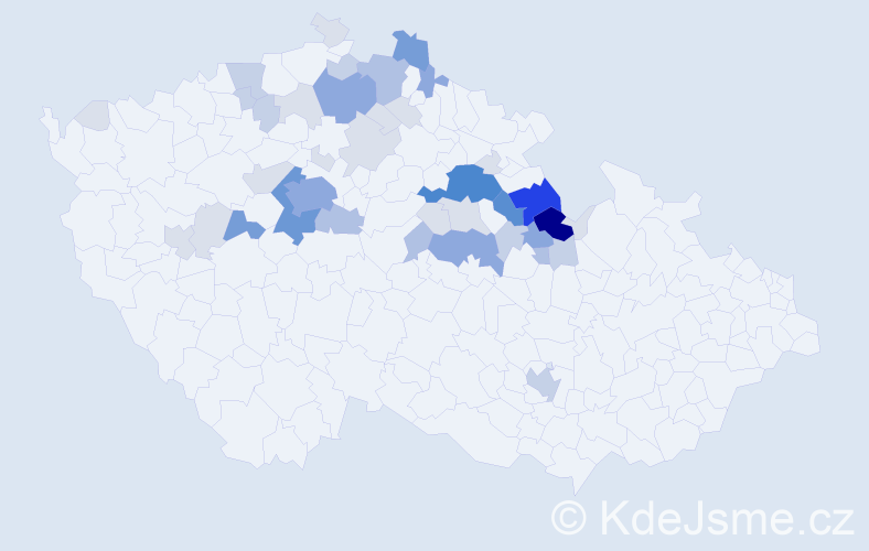 Příjmení: 'Tobiška', počet výskytů 142 v celé ČR