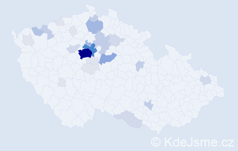 Příjmení: 'Choděrová', počet výskytů 100 v celé ČR