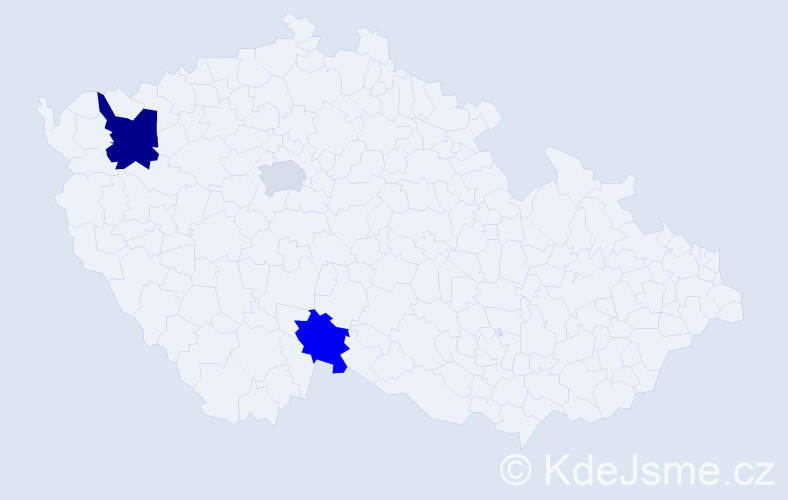 Příjmení: 'Markantelli', počet výskytů 4 v celé ČR