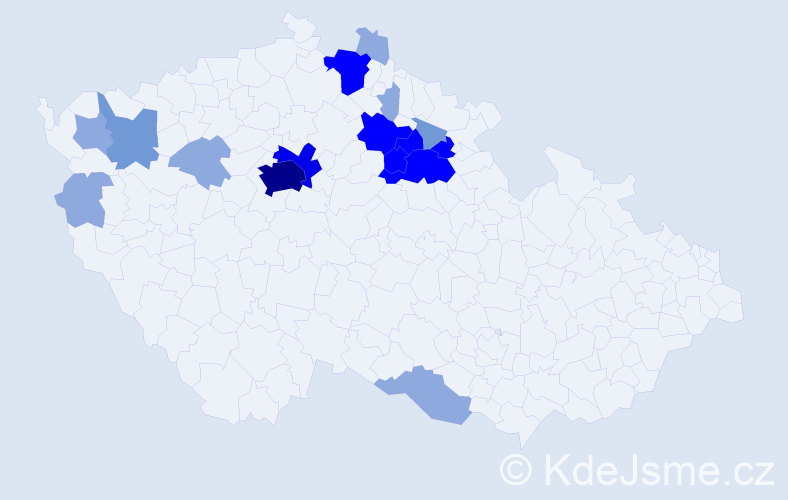 Příjmení: 'Filounek', počet výskytů 45 v celé ČR