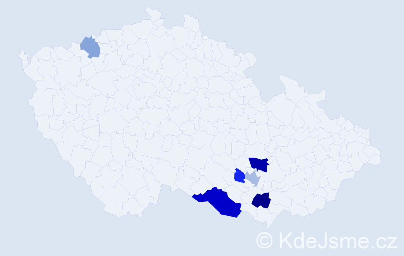 Příjmení: 'Watzingerová', počet výskytů 13 v celé ČR