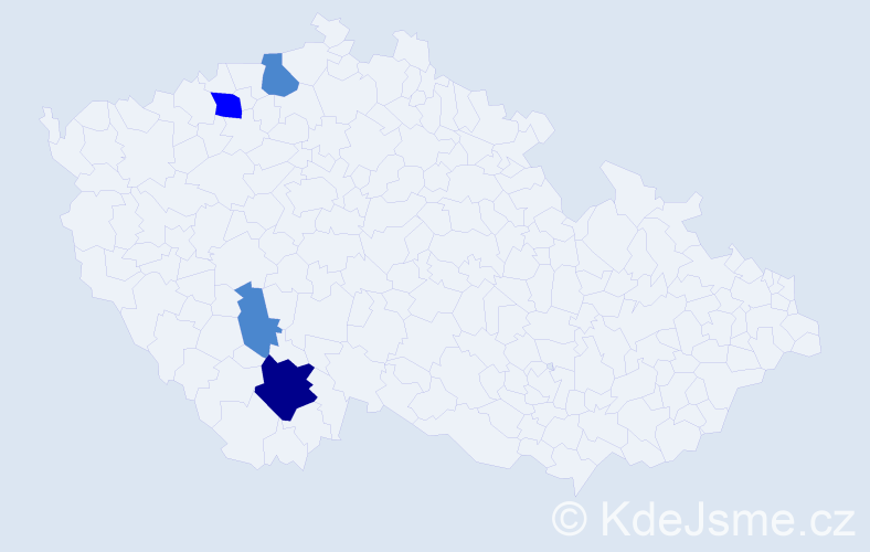 Příjmení: 'Pida', počet výskytů 7 v celé ČR