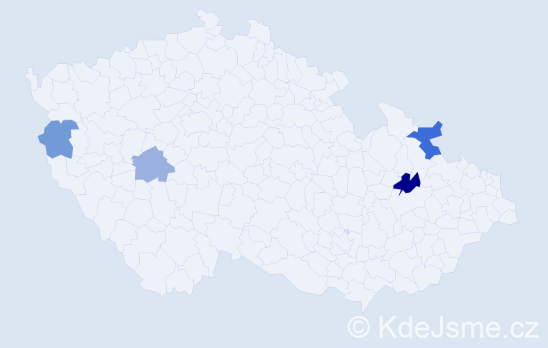 Příjmení: 'Bezdědová', počet výskytů 6 v celé ČR