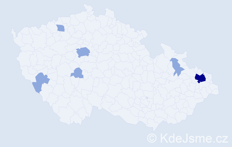 Příjmení: 'Mikulajčíková', počet výskytů 13 v celé ČR