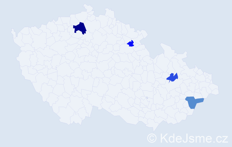 Příjmení: 'Vakrčka', počet výskytů 8 v celé ČR