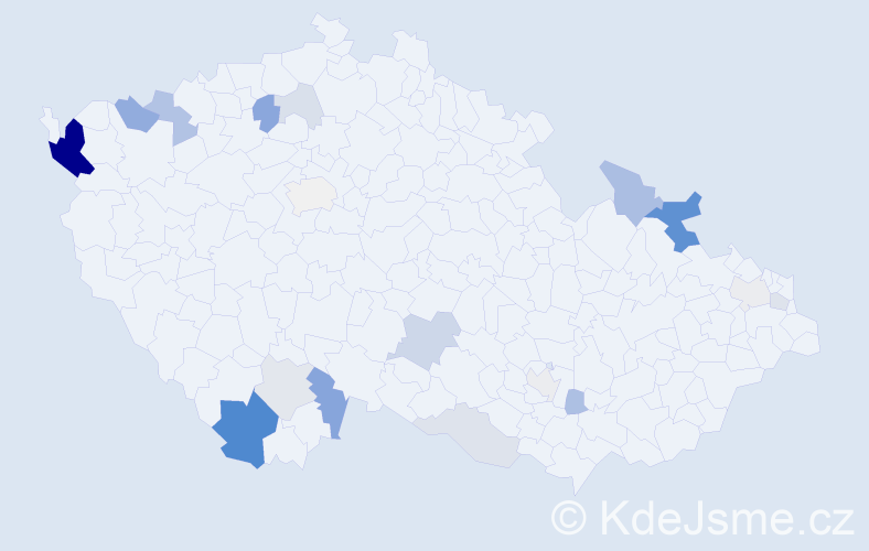 Příjmení: 'Kotlar', počet výskytů 51 v celé ČR