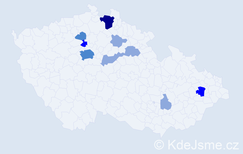Příjmení: 'Samohrdová', počet výskytů 21 v celé ČR