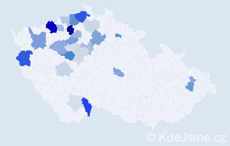 Příjmení: 'Mittelbach', počet výskytů 82 v celé ČR