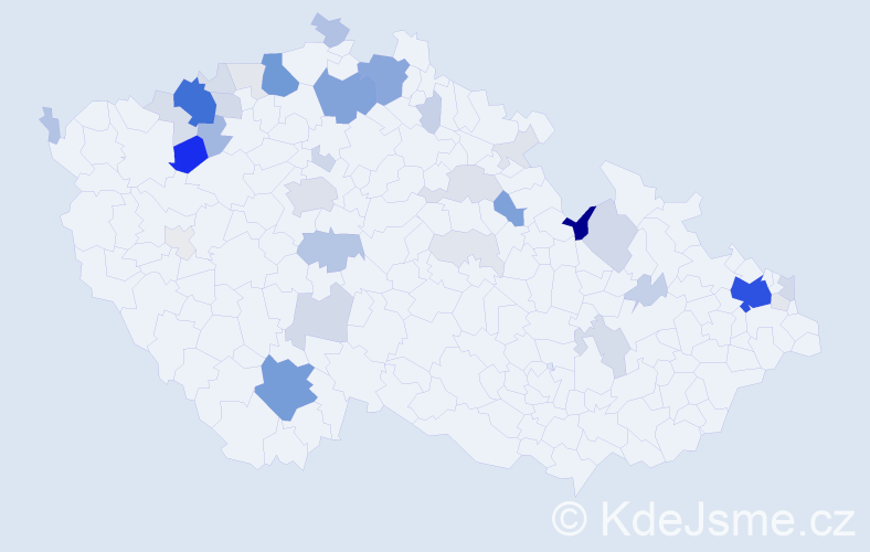 Příjmení: 'Kondáš', počet výskytů 176 v celé ČR