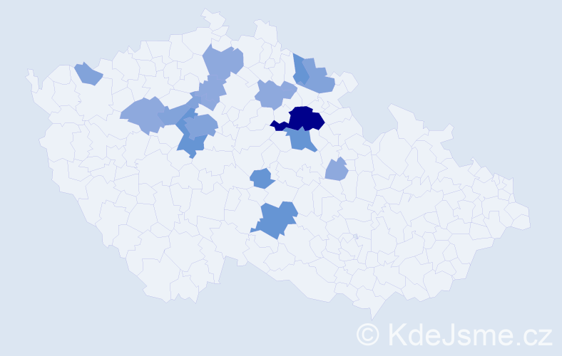 Příjmení: 'Vendler', počet výskytů 40 v celé ČR