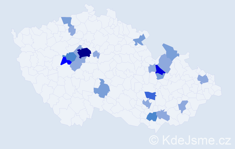 Příjmení: 'Kozmanová', počet výskytů 48 v celé ČR