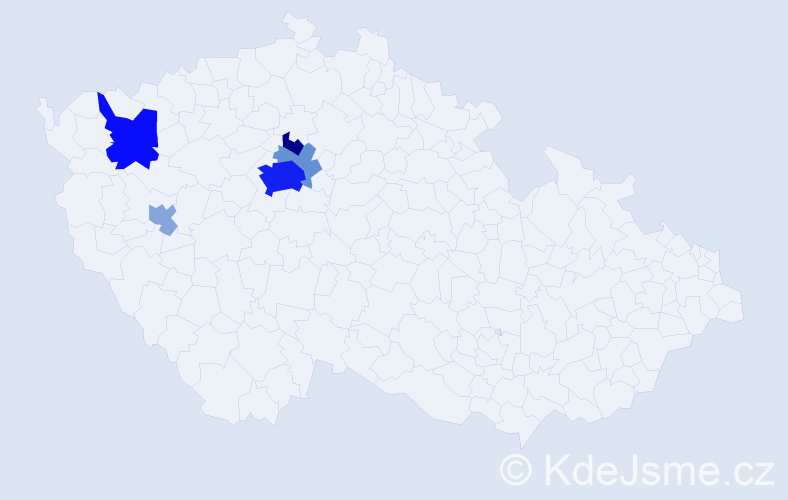 Příjmení: 'Abdullaev', počet výskytů 21 v celé ČR