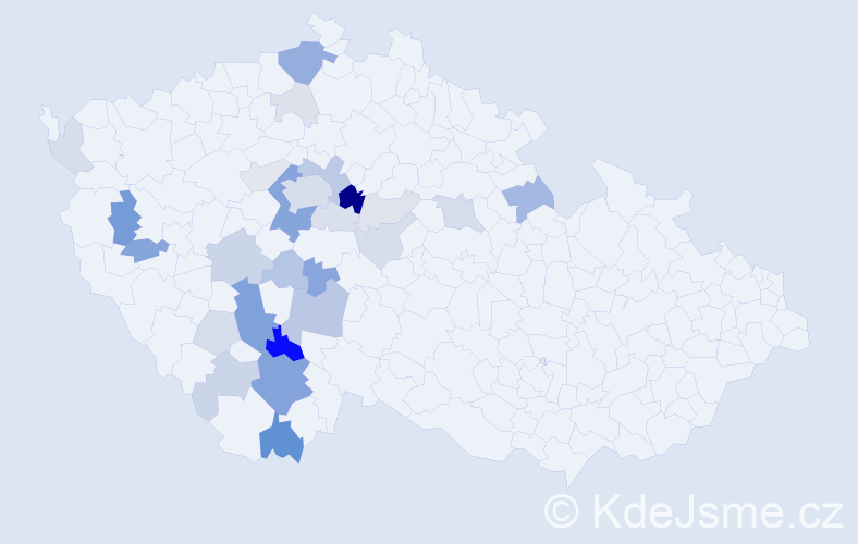 Příjmení: 'Sobíšková', počet výskytů 81 v celé ČR